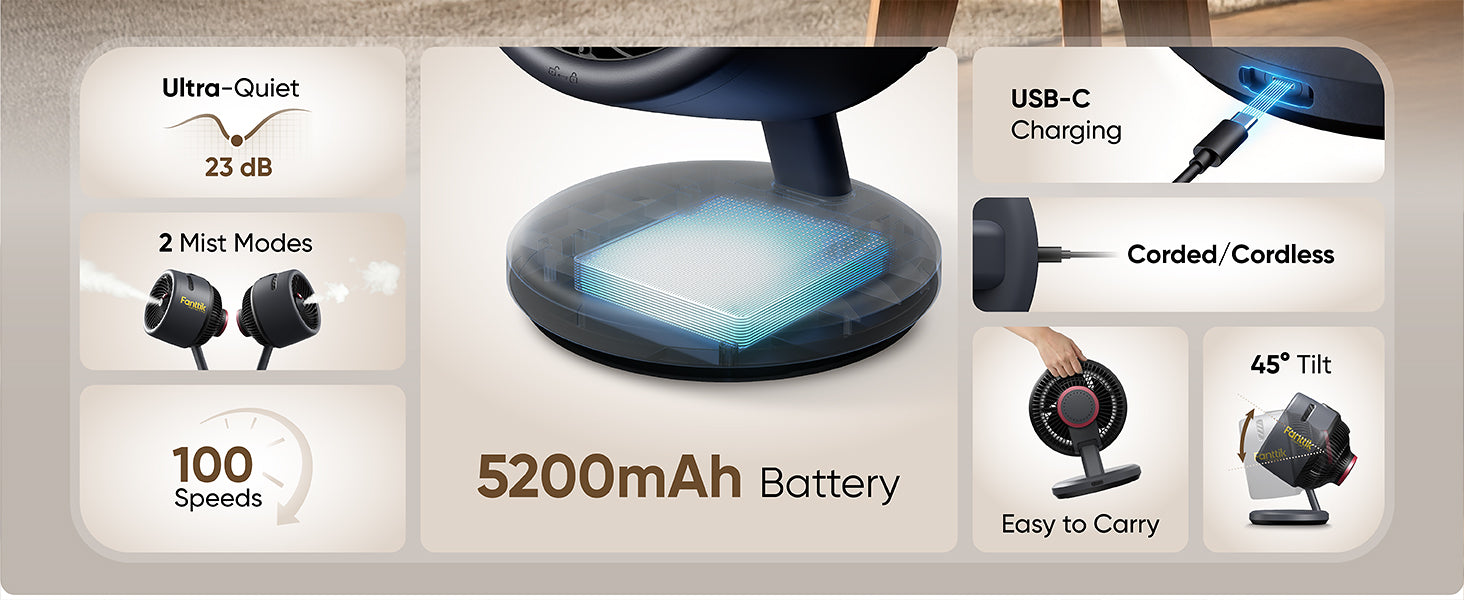 MistFlow 11pro portable misting fan