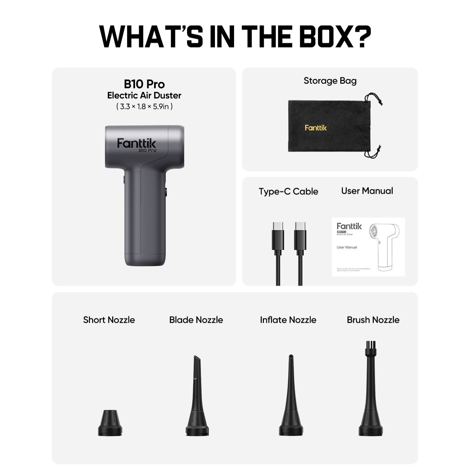 Fanttik B10 Pro Electric Air Duster-Silver