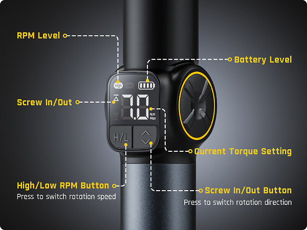 Fanttik Fold S1 APEX 3.7V Cordless Screwdriver, Electric Screwdriver, Screen Interaction, Pivot Handle, High/Low RPM Options, Max 7N.m, 6 Bits, 1/4''Hex, Ideas DIY Tool