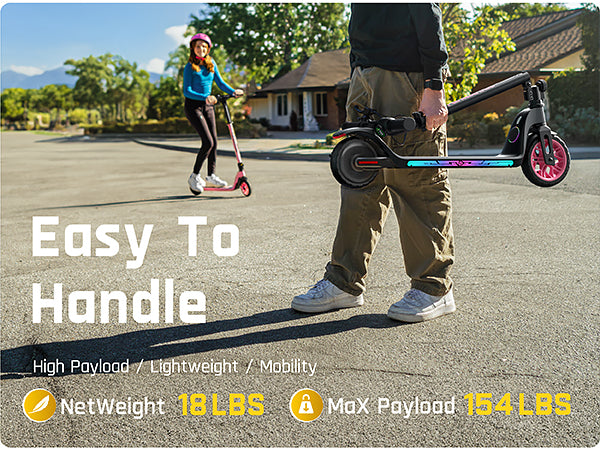 FanttikRide T10 Apex Electric Scooter for Kids 4.3-5.6 ft 200W Motor, LED Colorful Lights with Bluetooth Music Speaker, 7/10/12 MPH Digital Display,45W Fast Charging, Foldable E-Scooter