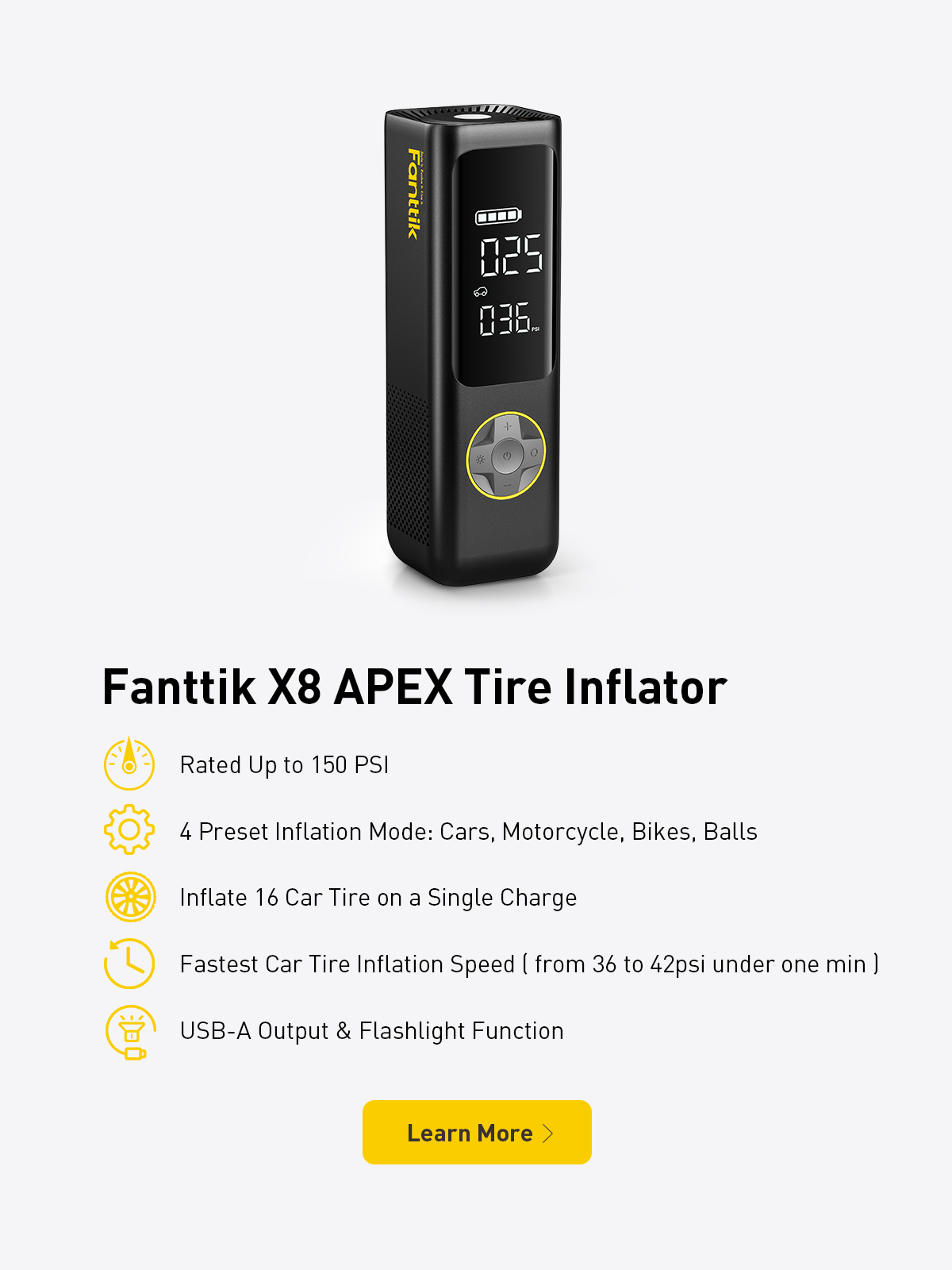fanttik x8 apex tire inflator for cars detailed
