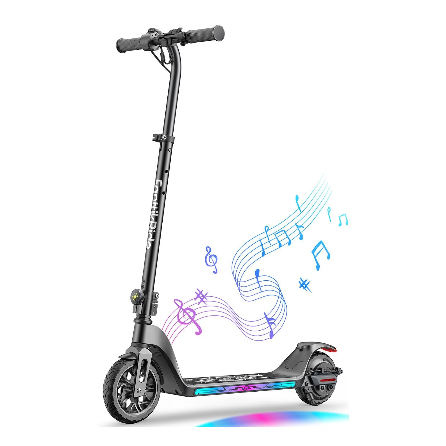 anttikRide T10 Apex Electric Scooter for Kids 4.3-5.6 ft 200W Motor, LED Colorful Lights with Bluetooth Music Speaker, 7/10/12 MPH Digital Display,45W Fast Charging, Foldable E-Scooter