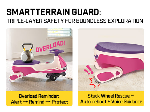 FanttikRide N10 Pro Electric Wiggle Car with Pedal, Type-C Rechargeable Battery, One-Click Detachable Mop, GlideWiz, Anti-Rollover, Flashing Wheels, Bluetooth, Ages 3+, 150 Lbs