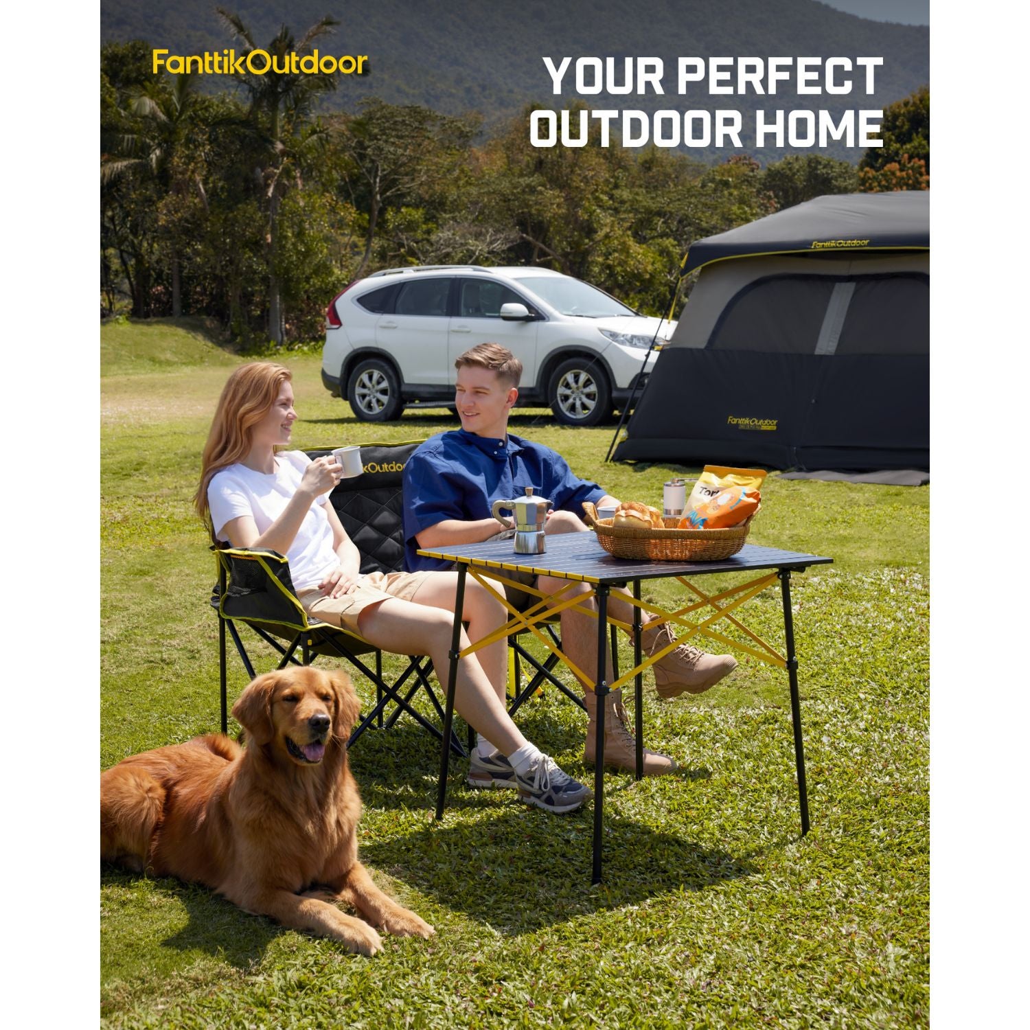 FanttikOutdoor Zeta L11 Duo Pro Double Camping Chair-black