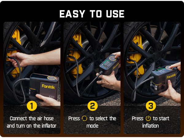 Fanttik X10 APEX Tire Inflator Portable Air Compressor, 35s Fast Inflation, 150 PSI Cordless Tire Inflator with Digital Pressure Gauge, Car Air Pump for MPV, SUV, Motorcycles, Bikes, Balls