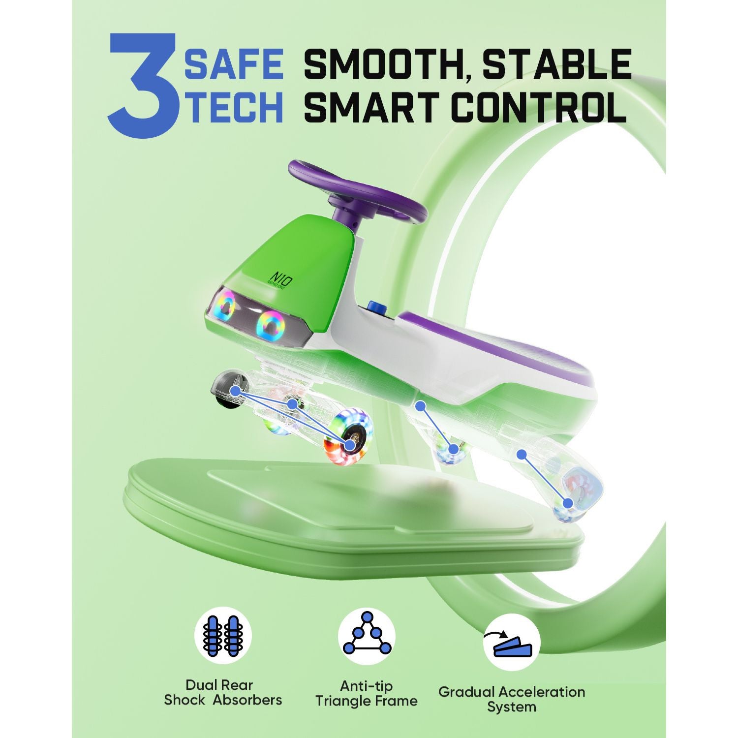 FanttikRide N10 Pro 12V Electric Wiggle Car with Pedal