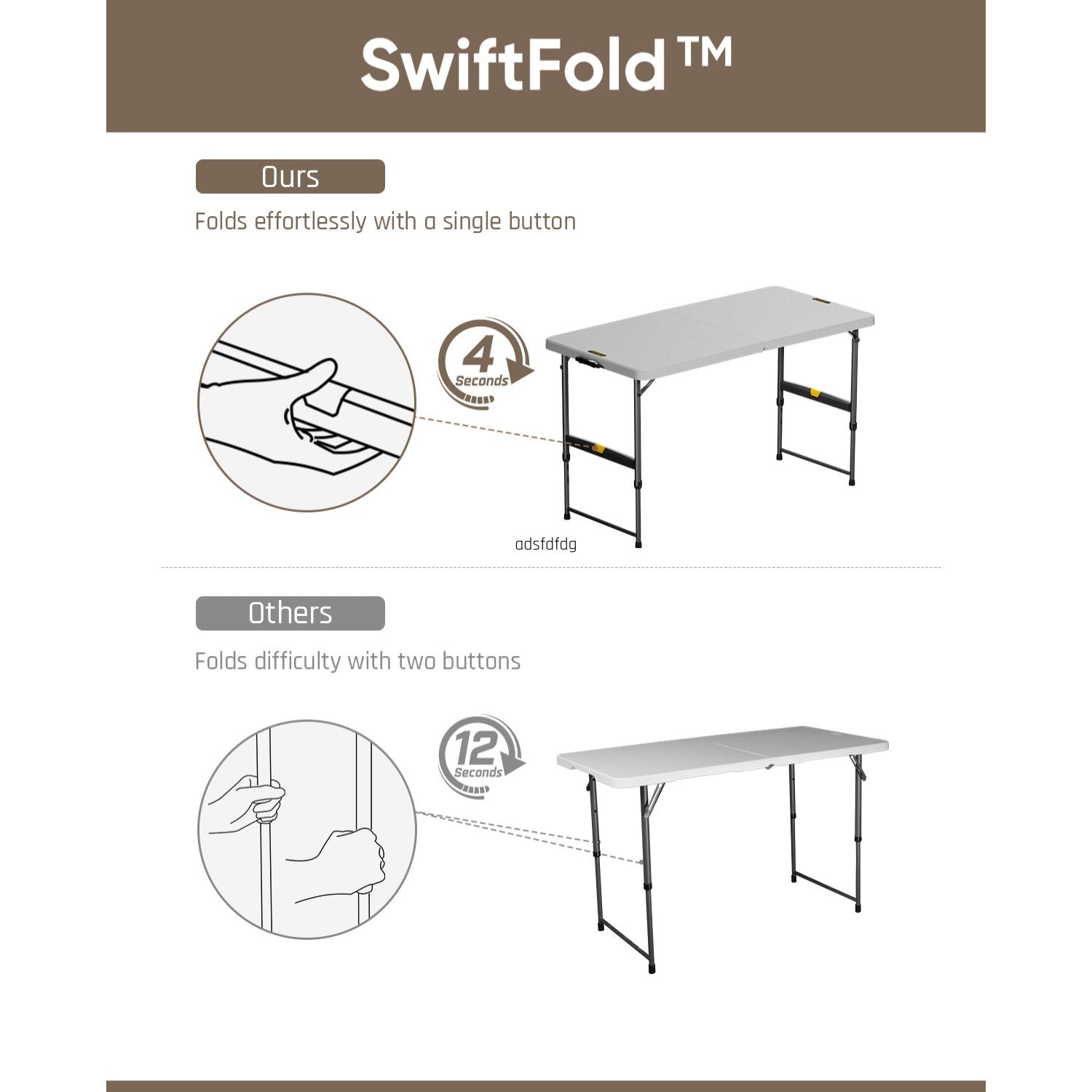 FanttikOutdoor Zeta X4 Pro 4ft Portable Folding Table