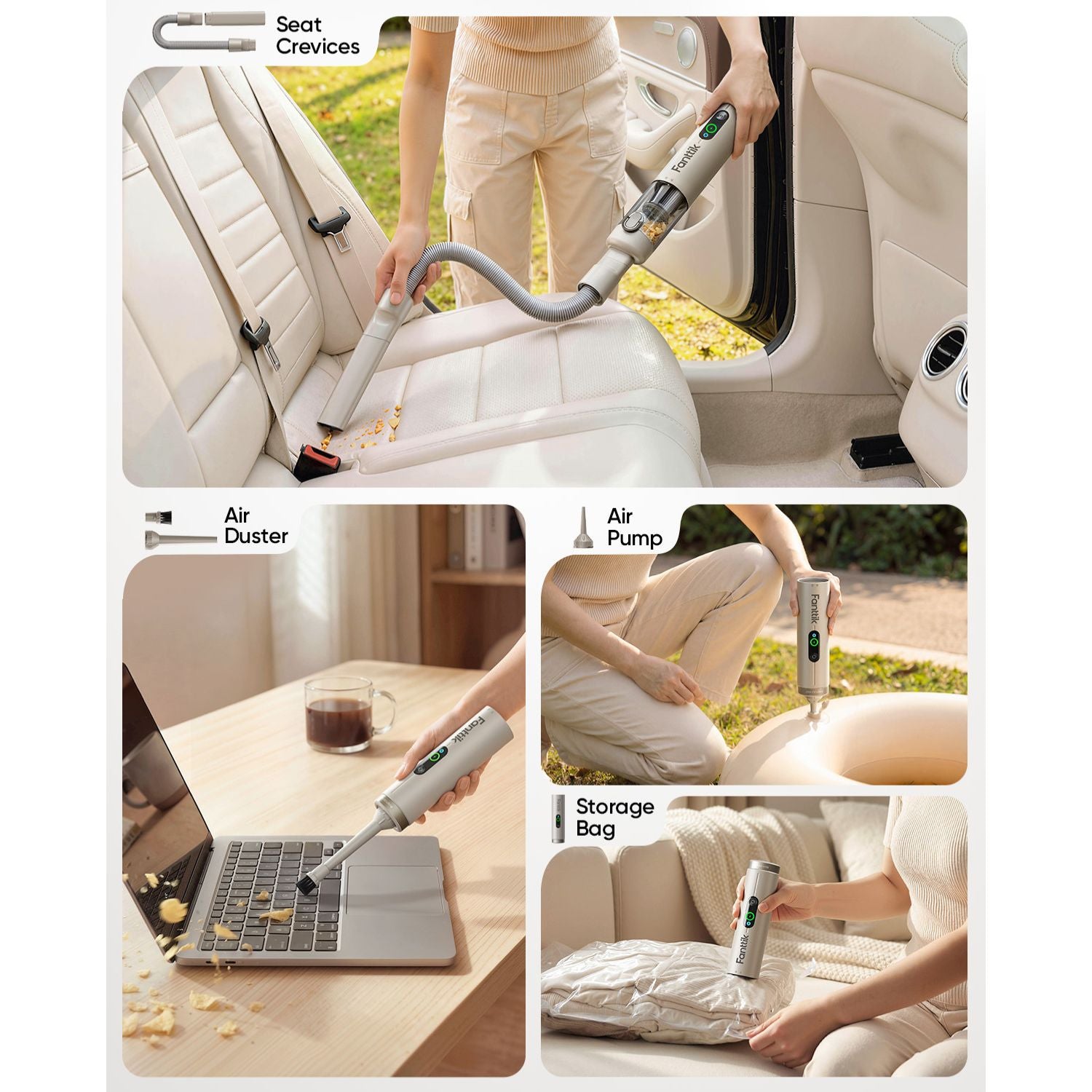 Fanttik Slim V10 Ultra Cordless Car Vacuum - 4-in-1 Versatility
