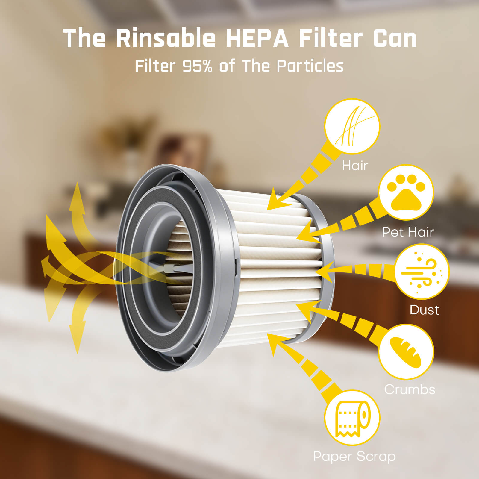 Fanttik 2-Pack Replacement HEPA Filter for Cruise V11 APEX