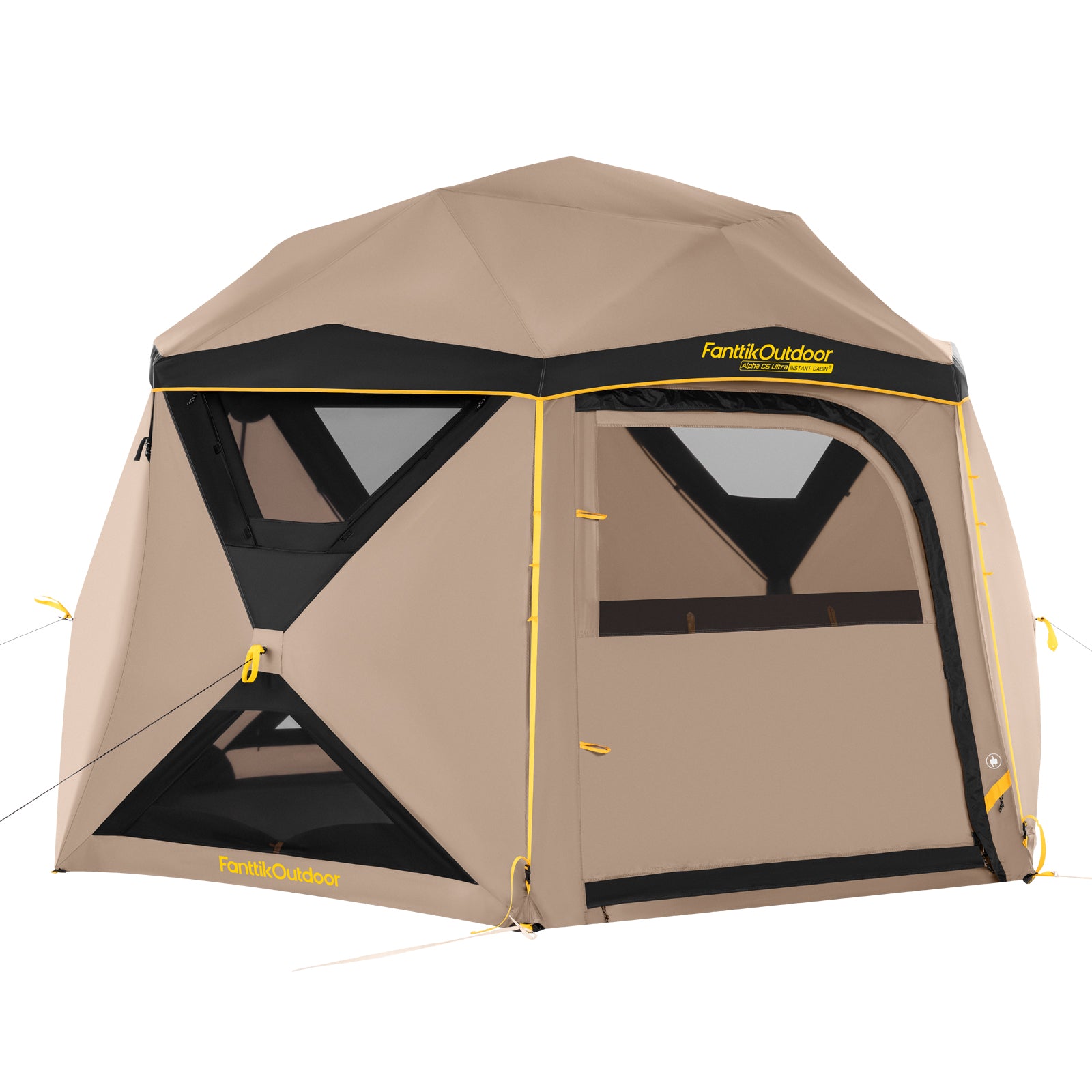 FanttikOutdoor Alpha C6 Ultra Instant Cabin Tent 6 Person Pop Up Camping Tent Setup in 60 Seconds Portable with Rainfly & Windproof for Outdoor Camping & Overlanding