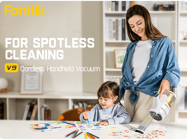 Fanttik RobustClean™ V9 Handheld Vacuum Cleaner, Portable Cordless Vacuum for Home Car Cleaning
