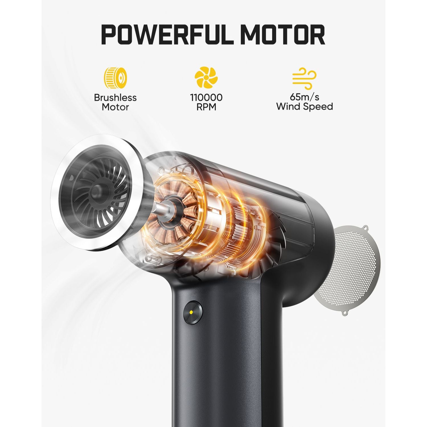 Fanttik B10 Pro Electric Air Duster, 110000RPM Brushless Motor, Compressed Air Duster, 3 Gears Adjustable, 17.76Wh Rechargeable Battery, Electric Duster for PC, Keyboard, Electronics and Workbench