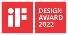 iF Design Award 2022 logo on a red background