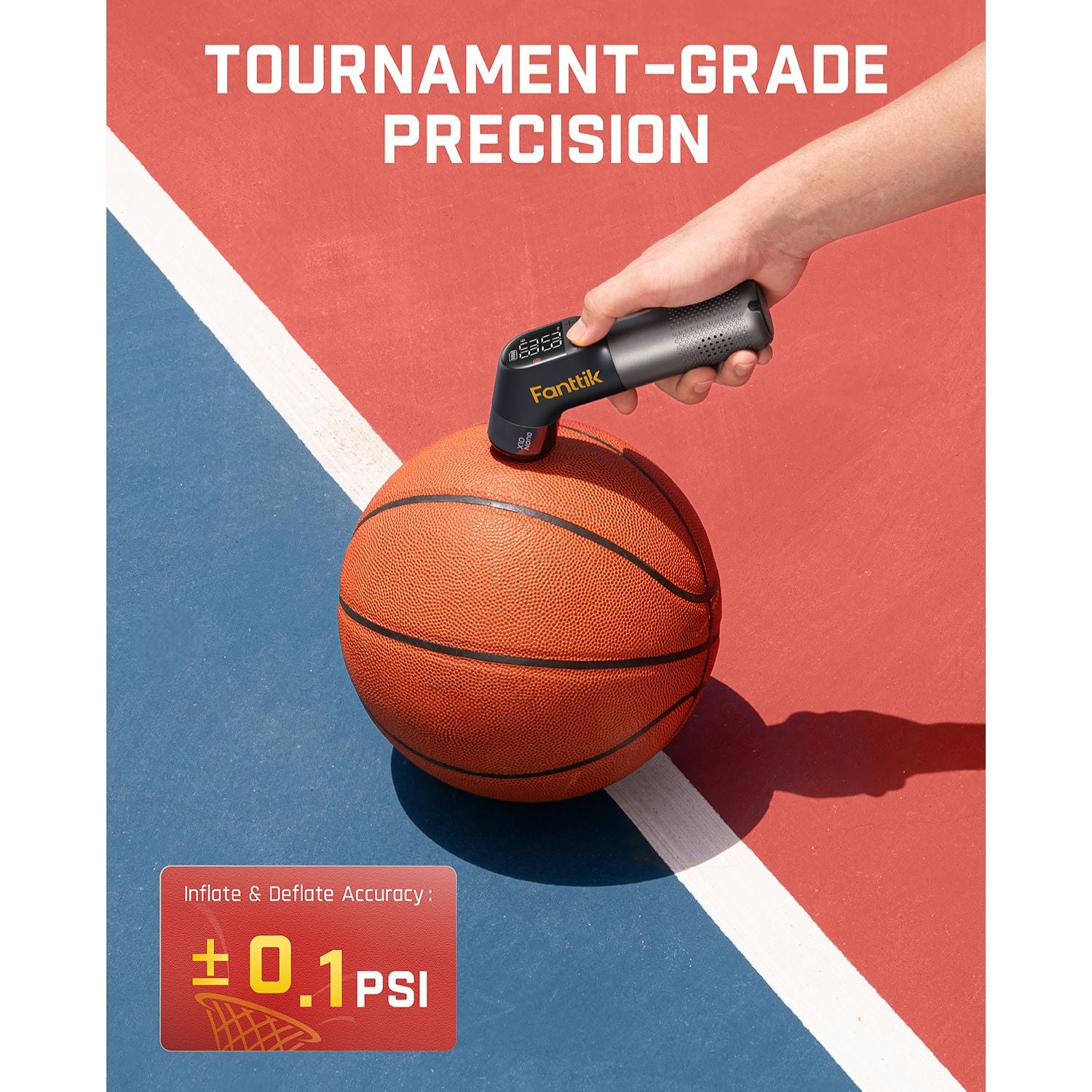 Fanttik X10 Nano Electric Ball Pump Inflation and Deflation, Ultra Fast Inflation with Precise Pressure Gauge, Ball Pump for Basketball, Soccer, Football, Volleyball (Max 19.9PSI)