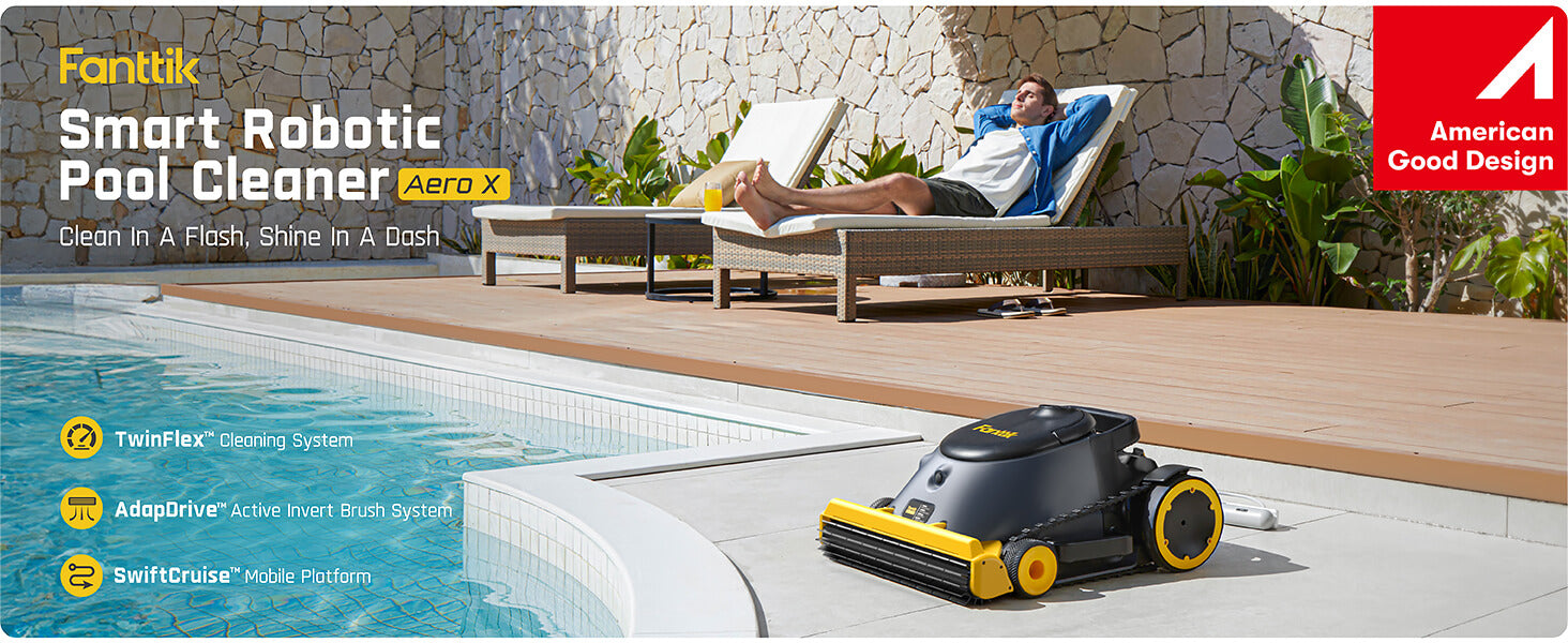 Fanttik Aero X Cordless Robotic Pool Vacuum Cleaner, AdapDrive Active Invert Brush, 4x Efficiency, APP & Remote Control, Clean Floor, Walls, and Waterline, for Above & In-Ground Pools up to 5382 sq.ft