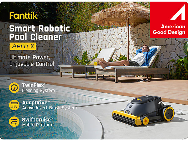 Fanttik Aero X Cordless Robotic Pool Vacuum Cleaner, AdapDrive Active Invert Brush, 4x Efficiency, APP & Remote Control, Clean Floor, Walls, and Waterline, for Above & In-Ground Pools up to 5382 sq.ft