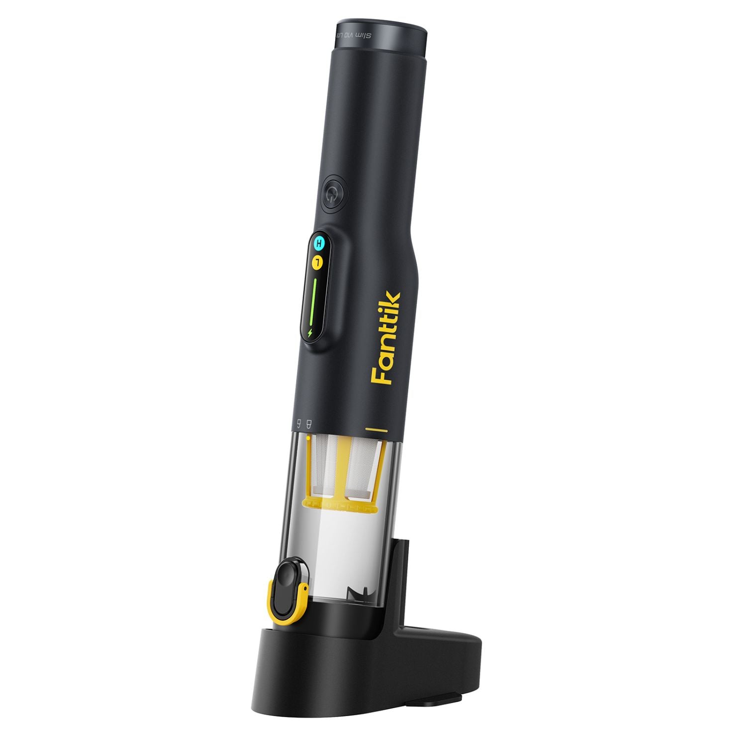 Fanttik Slim V10 Lite Cordless Handheld Vacuum, 0.98lb Lightweight with All-in-One Base Design, 12000Pa Suction & Smart LED Light, Portable Mini Vacuum Cleaner for Kitchen Table, Sofa, Car