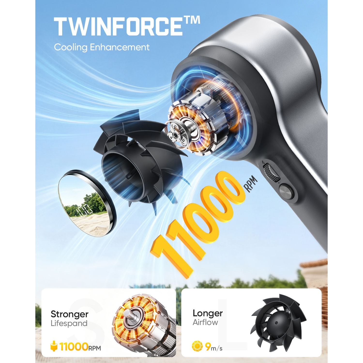 Fanttik GoFlow11 Apex Portable Handheld Fan - 30H Max Cooling