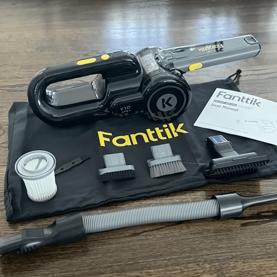 Fanttik DynamicClean™ V10 Apex Pivoting Car Vacuum Cordless, 17000Pa/50AW, 2.5H Fast Charge, 16.9 oz Large Dustcup, 130W Brushless Motor& LED Light, Portable Vacuum for Car Home Cleaning