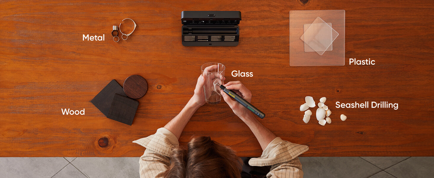 Fanttik F2 Master Eng Engraving Pen, Cordless Rotary Tool Kit with 5 Variable Speed, Rechargeable Engraver Pen with 20Pcs Bits for Metal, Wood, Glass, Plastic, Portable for Artists & DIYers