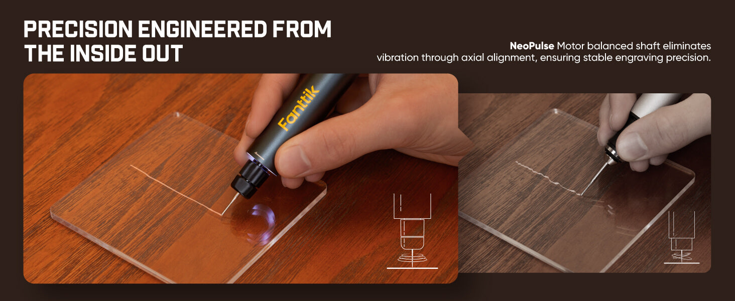 Fanttik F2 Master Eng Engraving Pen, Cordless Rotary Tool Kit with 5 Variable Speed, Rechargeable Engraver Pen with 20Pcs Bits for Metal, Wood, Glass, Plastic, Portable for Artists & DIYers