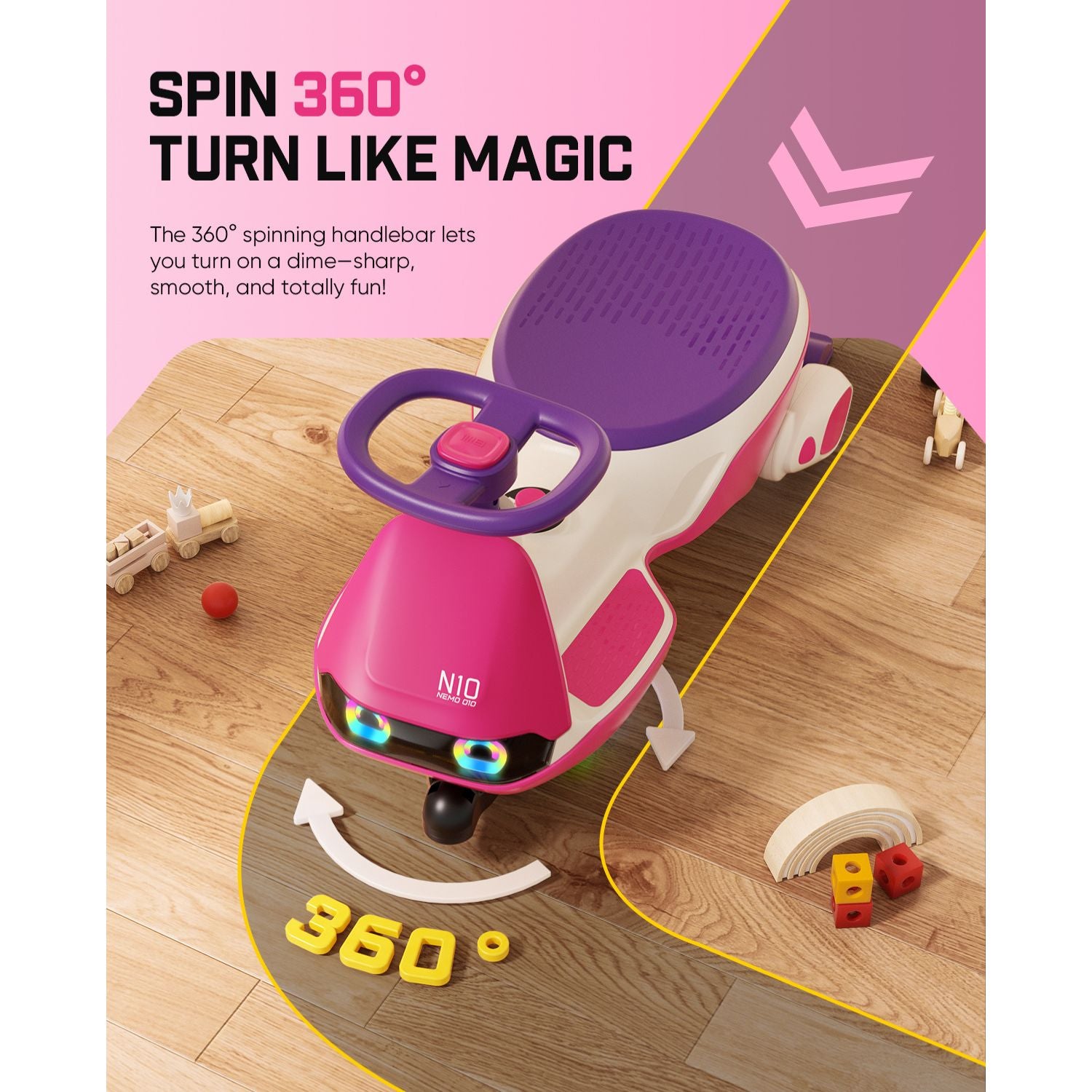 FanttikRide N10 Pro 12V Electric Wiggle Car with Pedal