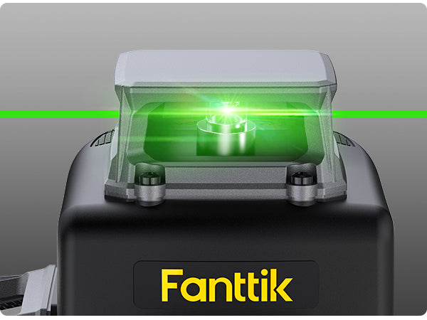 Fanttik D12 PLUS Laser Level 3×360°, Self-leveling Green Cross Line, 12 Lines for Construction and Picture Hanging, 5200mAh Battery Rechargeable, 200ft Outdoor Pulse Mode, Class II (<1 mW max output)