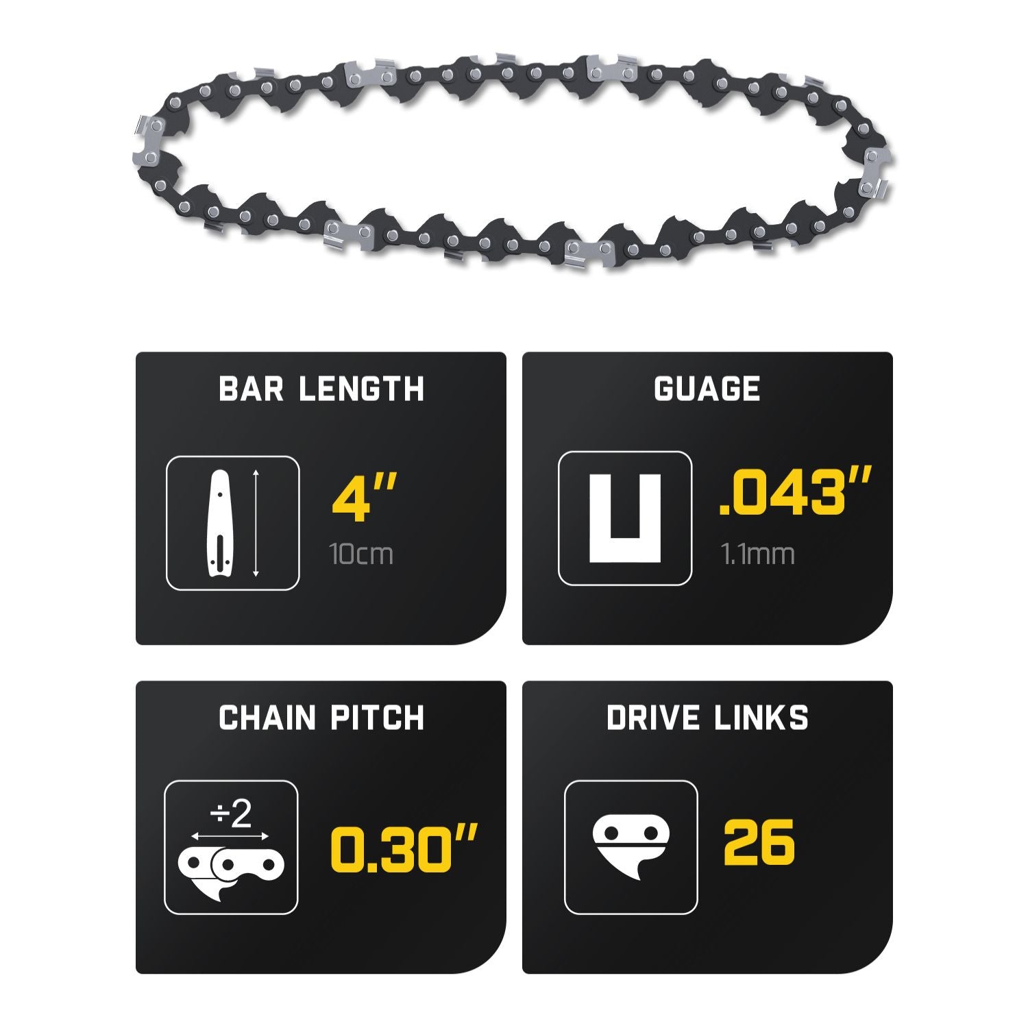 Fanttik W101 4-inch Chain for W10 APEX Mini Chainsaw