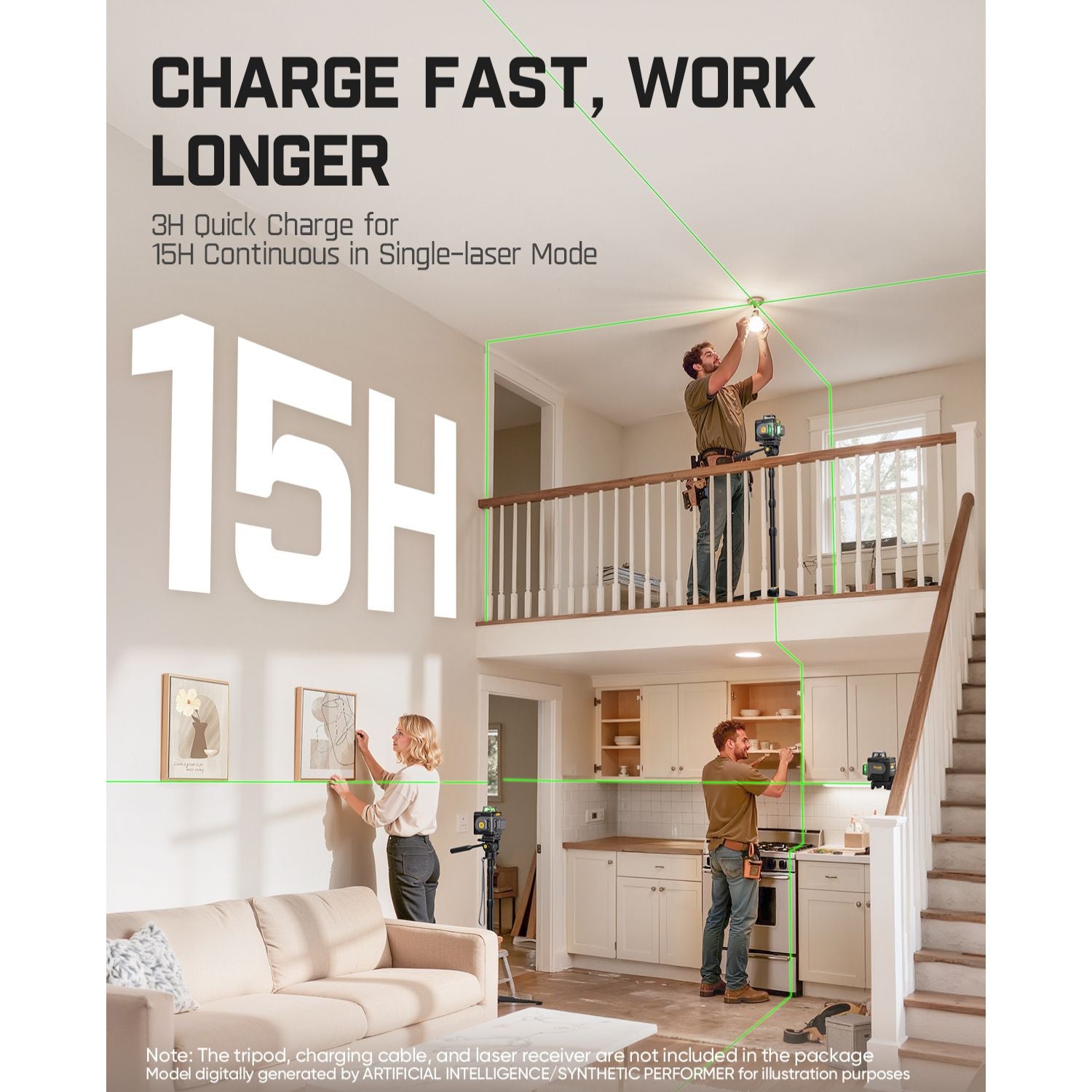 Fanttik D12 Ace Laser Level, for Picture Hanging and Home Improvemen