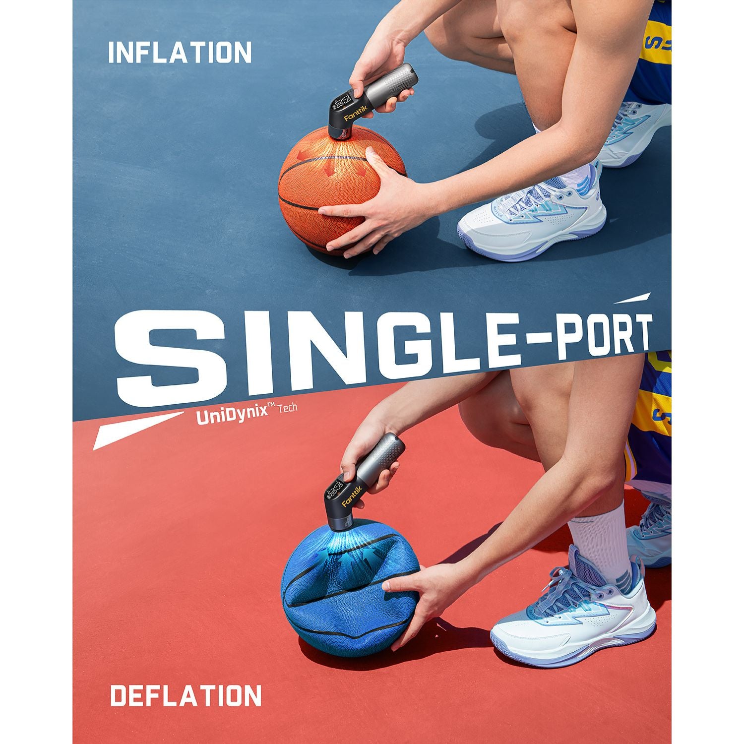 Fanttik X10 Nano Electric Ball Pump Inflation and Deflation, Ultra Fast Inflation with Precise Pressure Gauge, Ball Pump for Basketball, Soccer, Football, Volleyball (Max 19.9PSI)