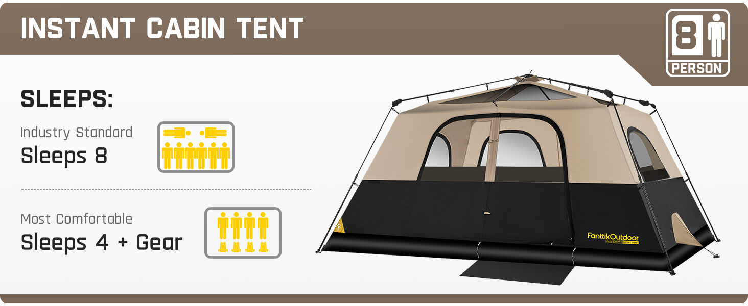 FanttikOutdoor Zeta C8 Pro 8 Person Camping Tent-Instant Tent