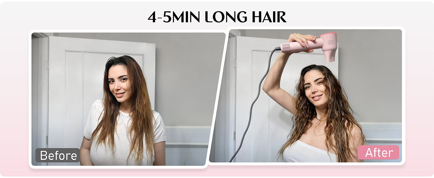 Fanttik Solo SonicDry H10 PRO 5X Faster Drying with 110,000 RPM Brushless Motor Hair Dryer, 56dB Low-Noise, 0.72lb Ultra-Light Blow Dryer, Ionic Tech for Travel, Home, Salon