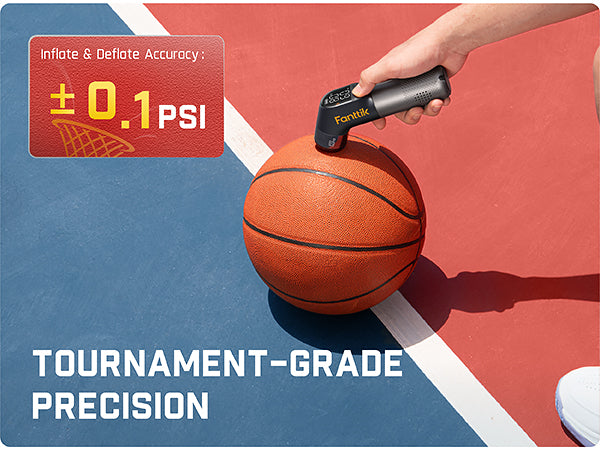 Fanttik X10 Nano Electric Ball Pump Inflation and Deflation, Ultra Fast Inflation with Precise Pressure Gauge, Ball Pump for Basketball, Soccer, Football, Volleyball (Max 19.9PSI)