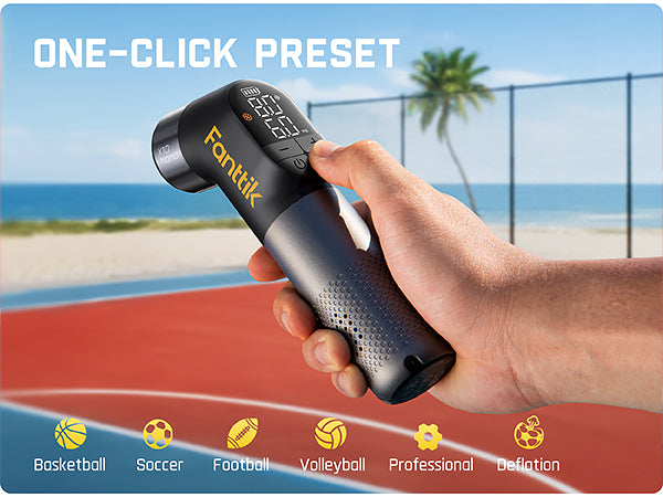 Fanttik X10 Nano Electric Ball Pump Inflation and Deflation, Ultra Fast Inflation with Precise Pressure Gauge, Ball Pump for Basketball, Soccer, Football, Volleyball (Max 19.9PSI)