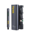 A Fanttik F2 Master Cordless Rotary Tool shown on a clean white background, including a Rotary pen and a dark gray cylindrical storage case, and a side-mounted holder with multiple accessories.