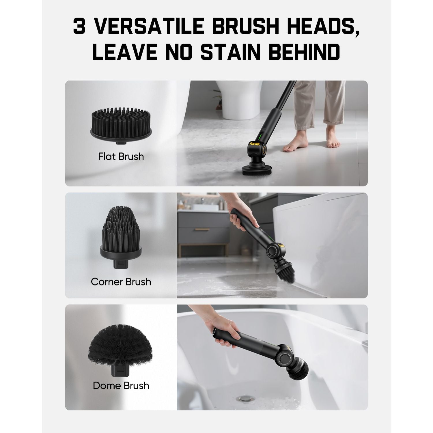 3 Pcs Brush Heads for G9 Pro | Deep Cleaning Set
