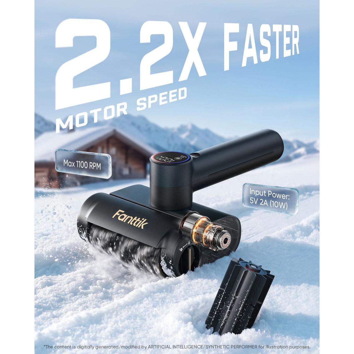 Equipped with the Magnastorm high-torque motor and a peak speed of 1100 RPM, it can clear frost from an area equivalent to 4–7 windshields. 