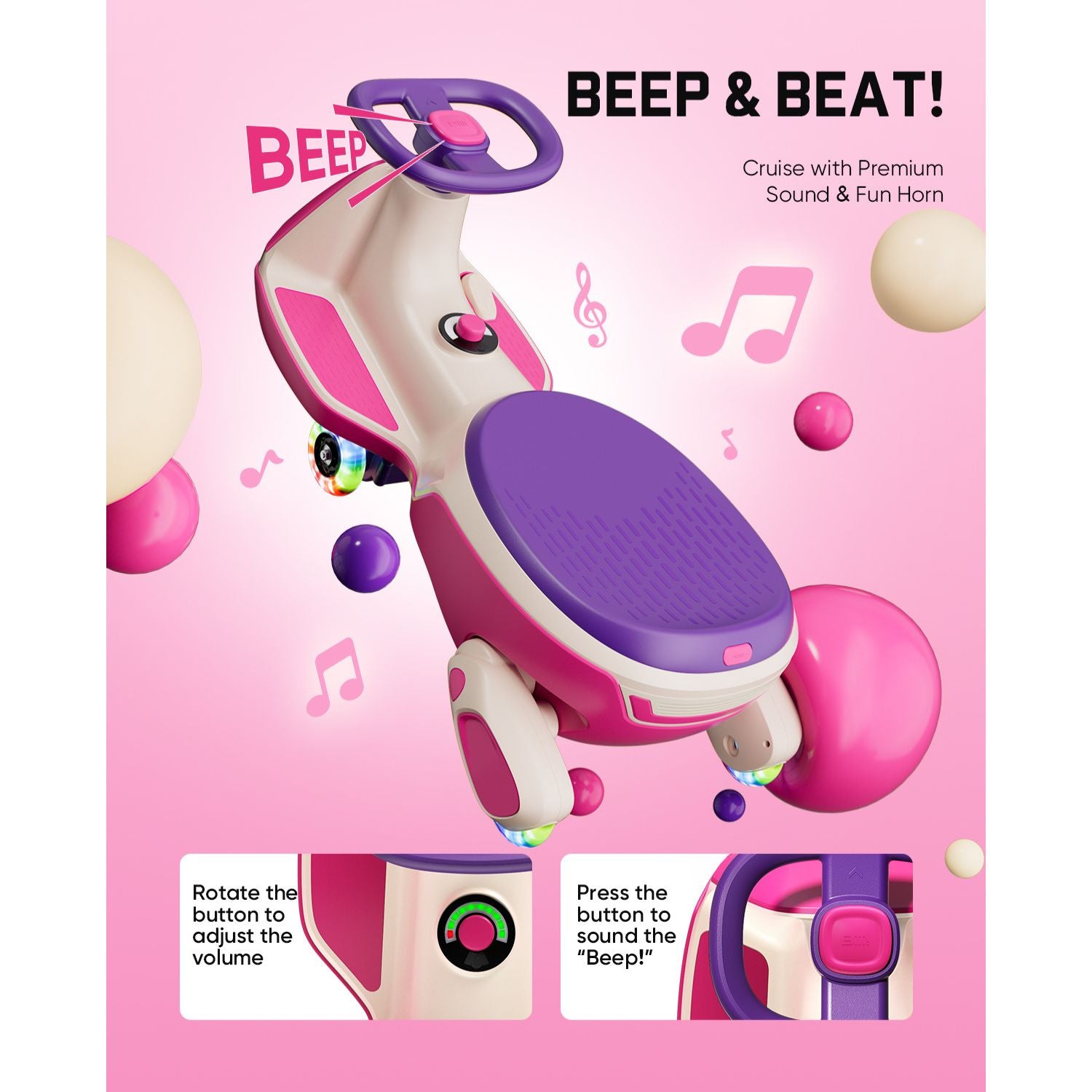 FanttikRide N10 Pro 12V Electric Wiggle Car with Pedal