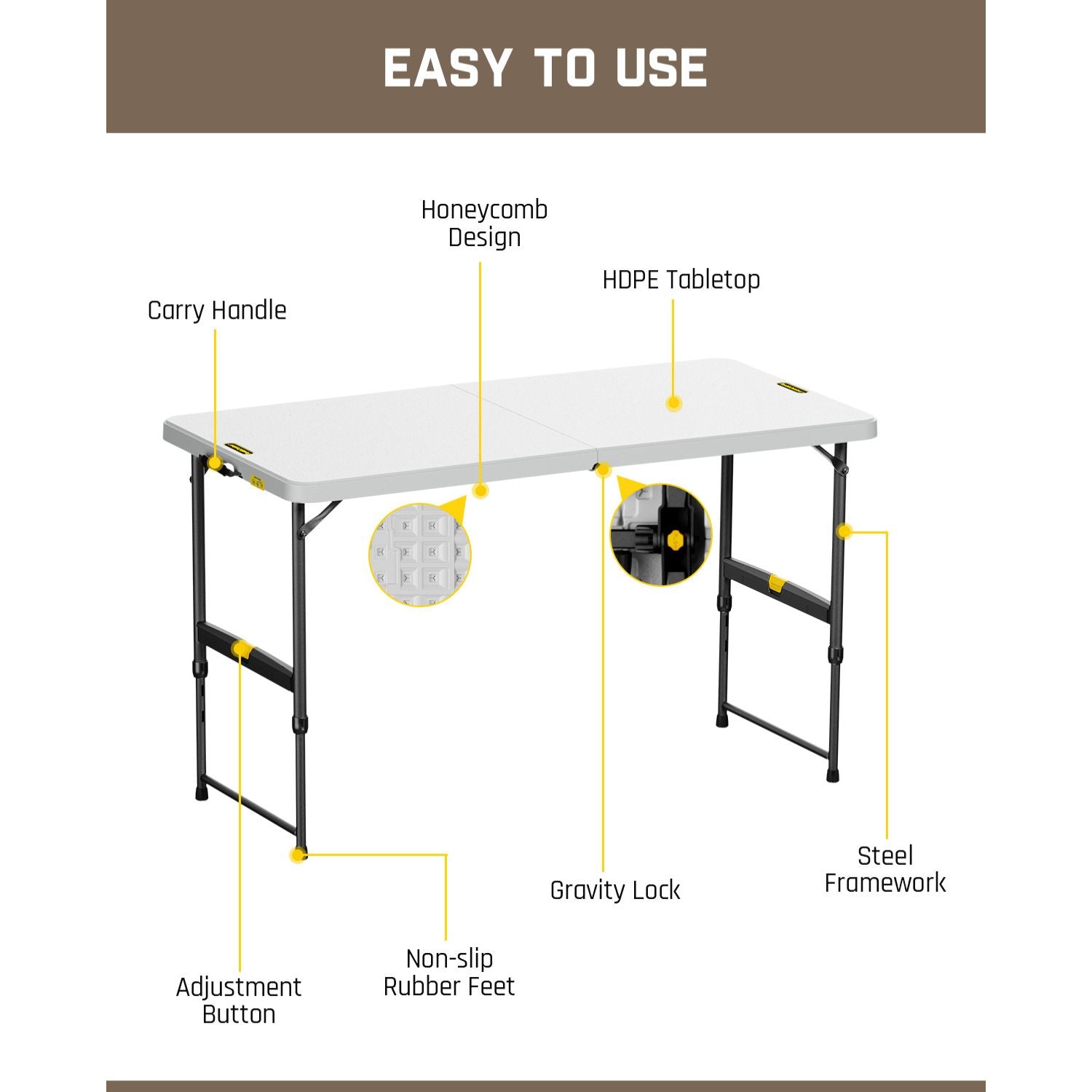 FanttikOutdoor Zeta X4 Pro 4ft Portable Folding Table