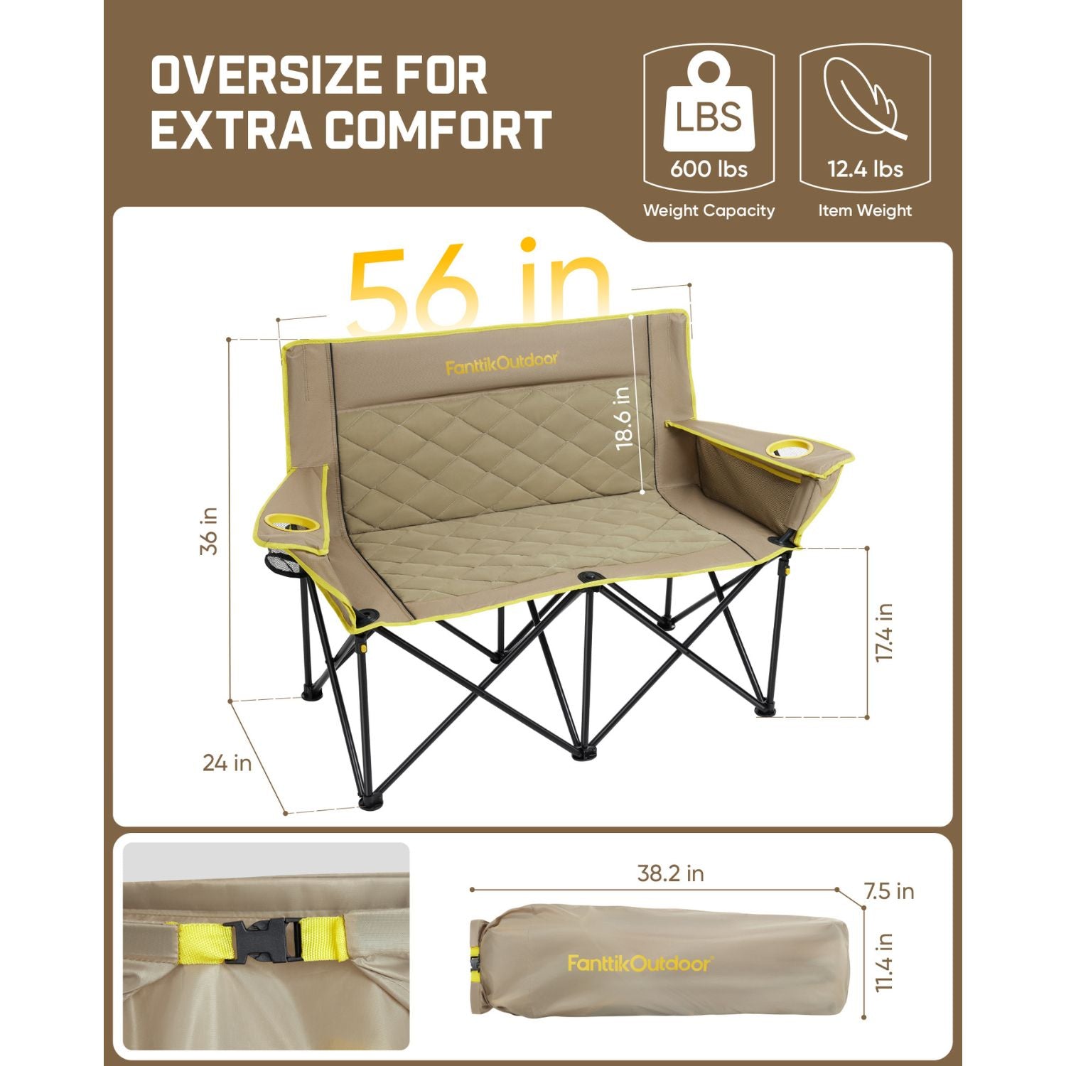 FanttikOutdoor Zeta L11 Duo Pro Double Camping Chair