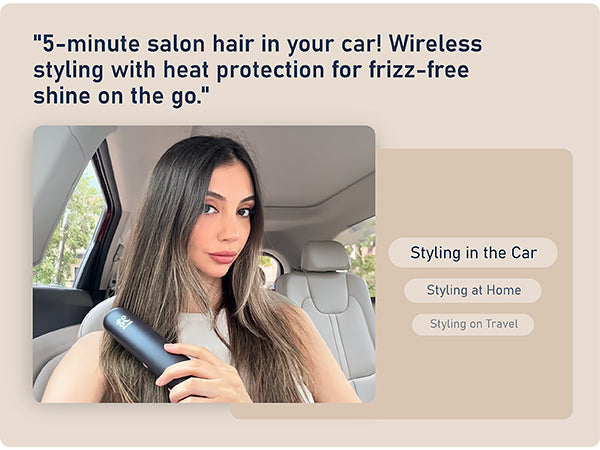 FanttikSolo I10 Apex Hair Straightener Brush, Cordless Straightening Brush with 113% Larger Heating Area & LED Temperature Display, Ceramic Coating & Ionic Technology, Safe Mode for Frizz-Free Shine