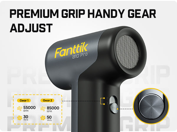 Fanttik B10 Pro Electric Air Duster, 110000RPM Brushless Motor, Compressed Air Duster, 3 Gears Adjustable, 17.76Wh Rechargeable Battery, Electric Duster for PC, Keyboard, Electronics and Workbench