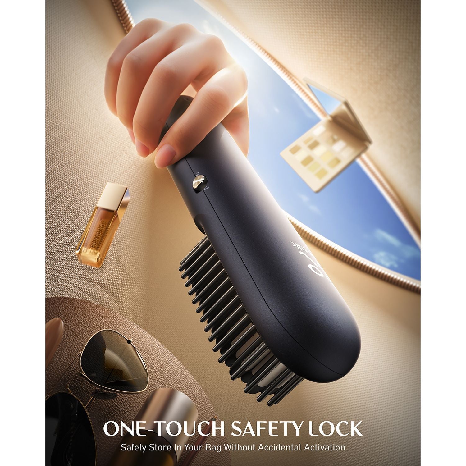 FanttikSolo I10 Apex Hair Straightener Brush, Cordless Straightening Brush with 113% Larger Heating Area & LED Temperature Display, Ceramic Coating & Ionic Technology, Safe Mode for Frizz-Free Shine