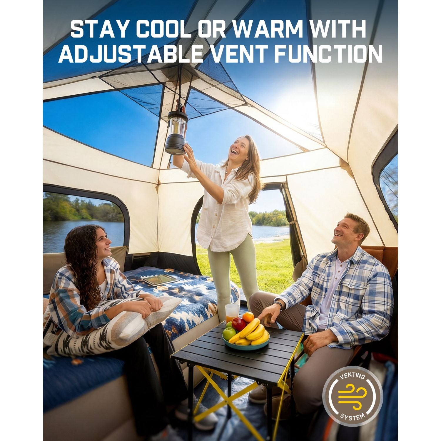 FanttikOutdoor Beta C6 Apex SUV Tent 6 Person Instant Cabin Car Tent Setup in 60 Seconds with Rainfly & Windproof Portable with Carry Bag for Family Camping, Upgraded Ventilation, Khaki