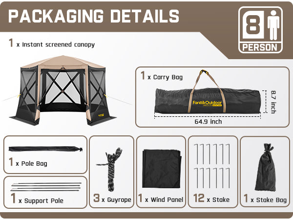 Amazon.com : FanttikOutdoor Zeta D8 Pro Max Camping Canopy