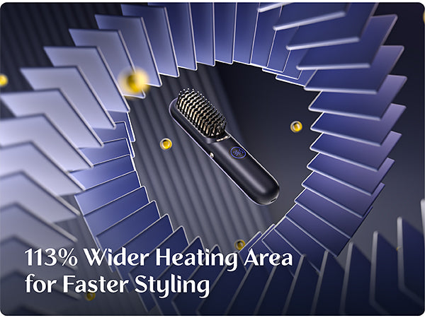 FanttikSolo I10 Apex Hair Straightener Brush, Cordless Straightening Brush with 113% Larger Heating Area & LED Temperature Display, Ceramic Coating & Ionic Technology, Safe Mode for Frizz-Free Shine