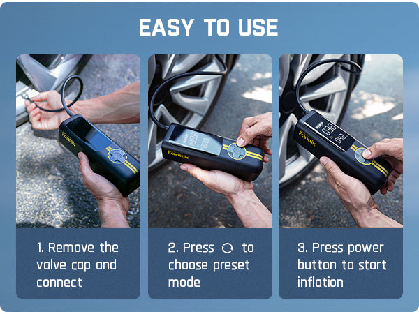 Fanttik X8 APEX™ Tire Inflator Portable Air Compressor, 2X Faster Inflation, 150PSI Cordless Tire Inflator with LCD Dual Screen, Suitable for MPV, Car, E-Bike, Motorcycle, For up to 26.3 Inch Tire