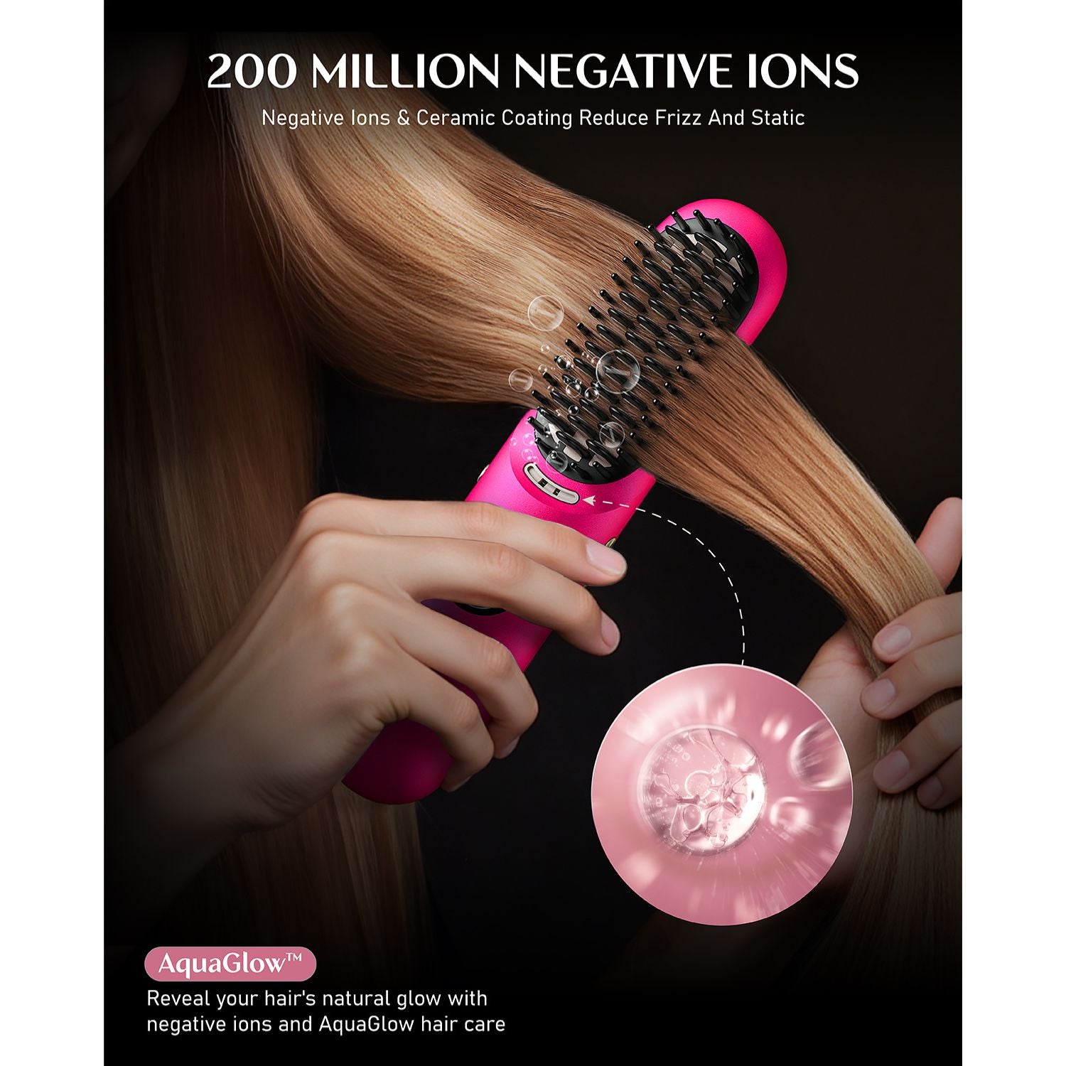 FanttikSolo I10 Apex Hair Straightener Brush-Pink