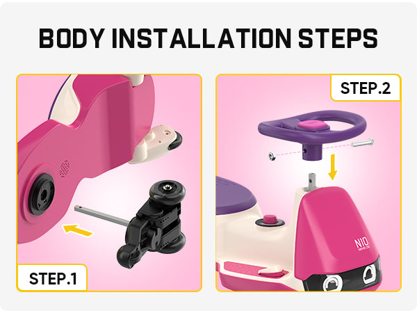 FanttikRide N10 Pro Electric Wiggle Car with Pedal, Type-C Rechargeable Battery, One-Click Detachable Mop, GlideWiz, Anti-Rollover, Flashing Wheels, Bluetooth, Ages 3+, 150 Lbs