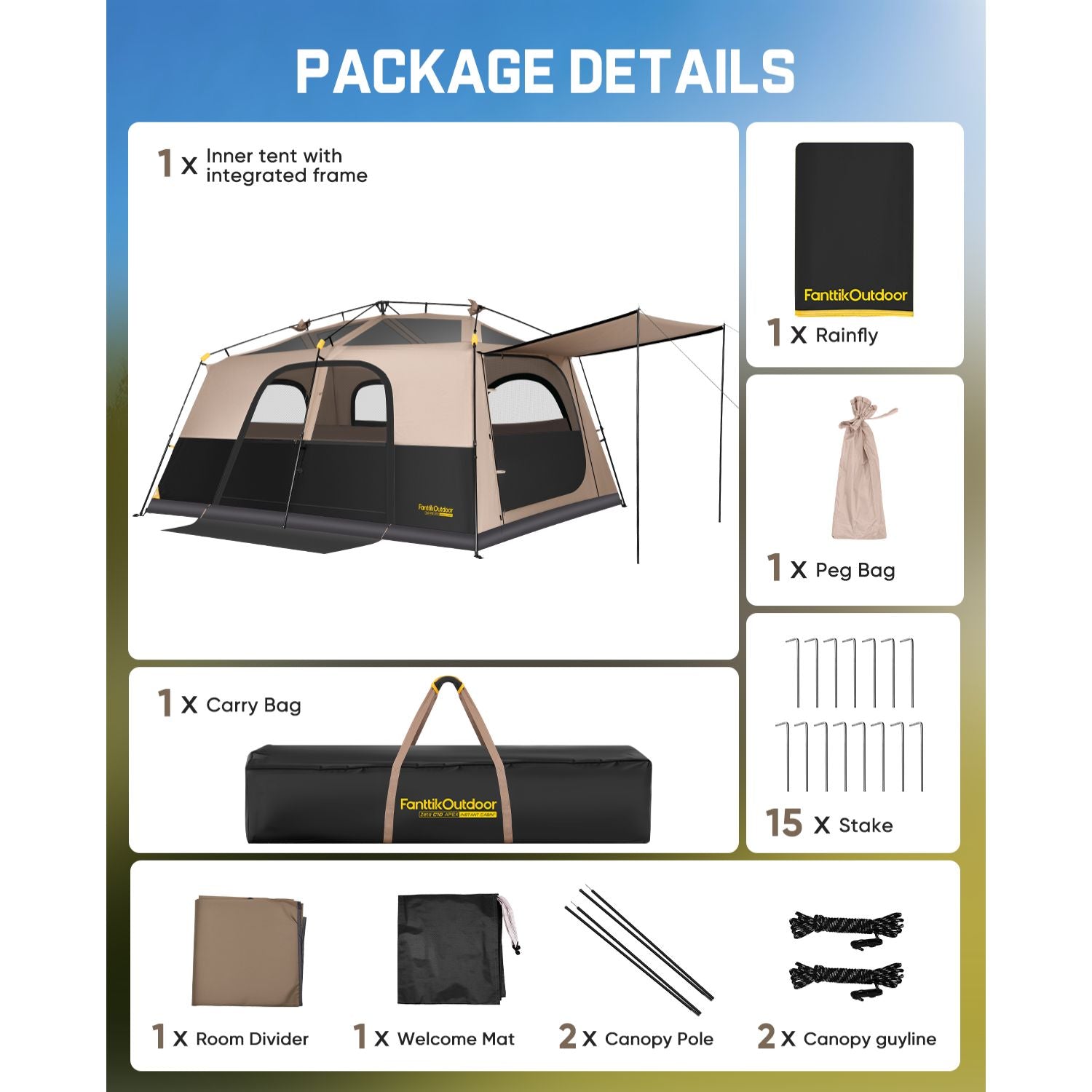 FanttikOutdoor Zeta C8/C10 Apex Camping Tent